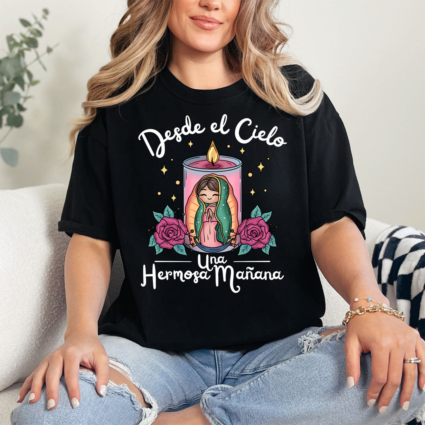 Virgencita Candle (Inverted) Comfort Colors T-Shirt