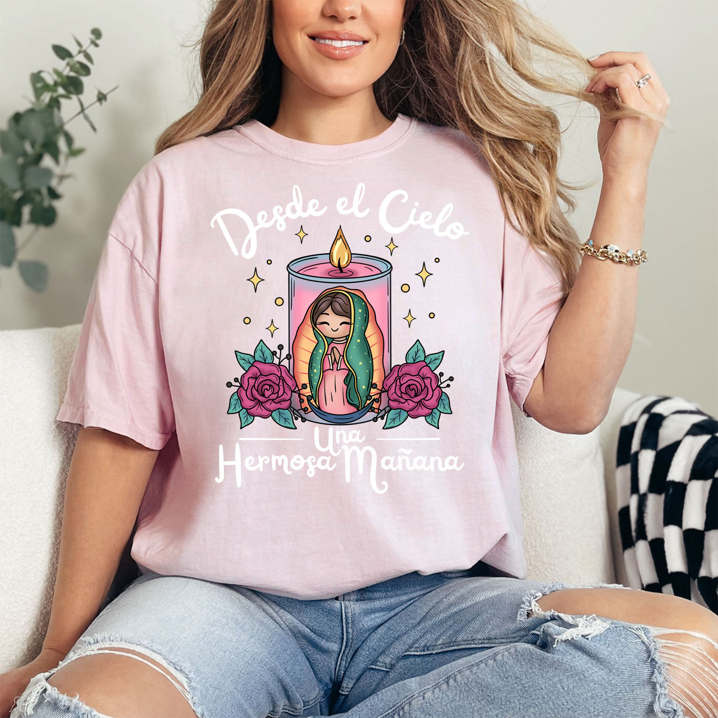 Virgencita Candle (Inverted) Comfort Colors T-Shirt