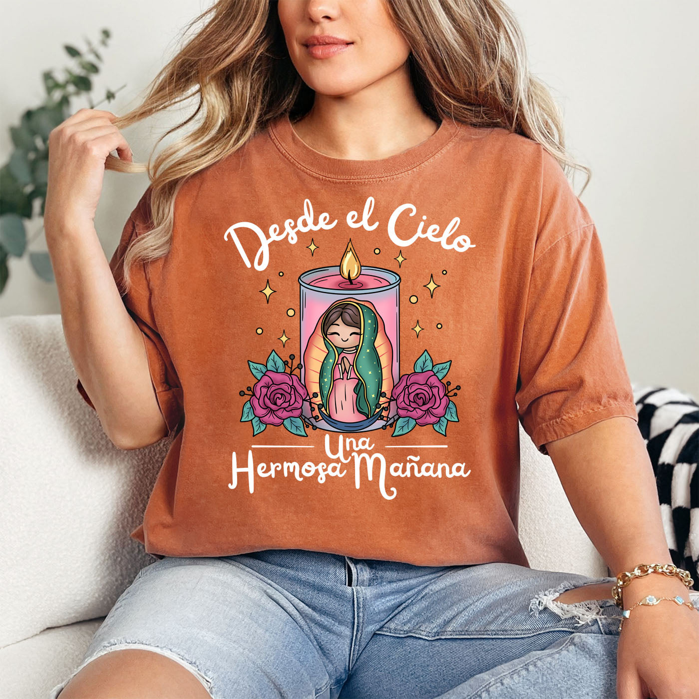 Virgencita Candle (Inverted) Comfort Colors T-Shirt