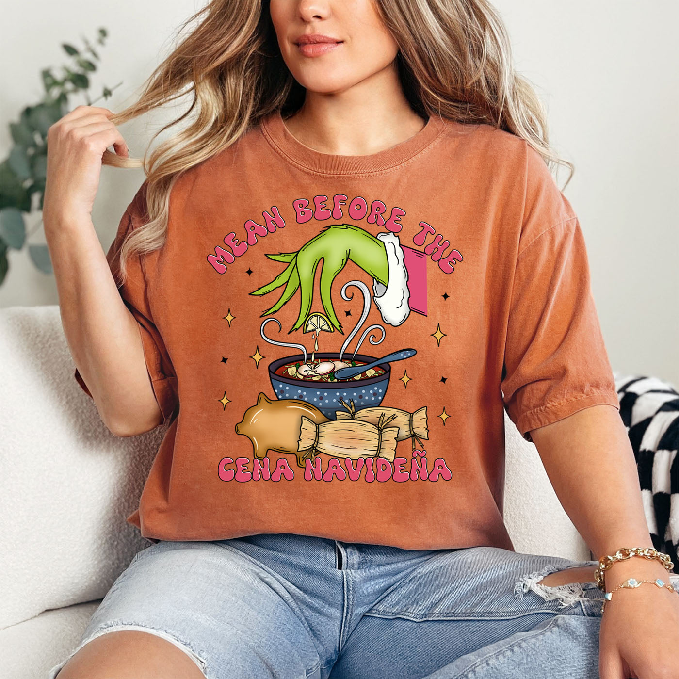 Mean Before Cena Navidena Comfort Colors T-Shirt