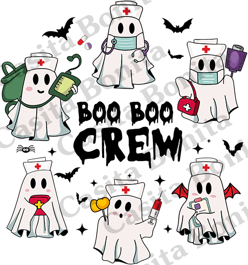 Boo Boo Crew (6 Ghosts) T-Shirt - Casita Bonita Creations