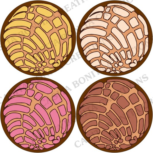 Conchas 4-Pack Fabric Coasters - Casita Bonita Creations