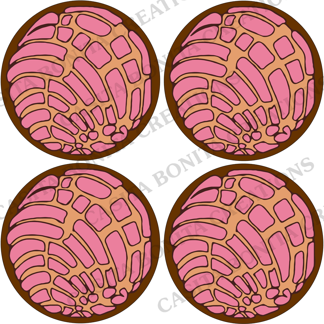 Conchas 4-Pack Fabric Coasters - Casita Bonita Creations