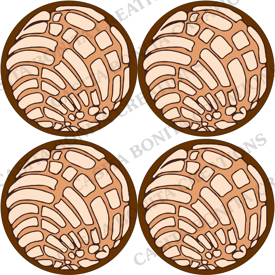 Conchas 4-Pack Fabric Coasters - Casita Bonita Creations