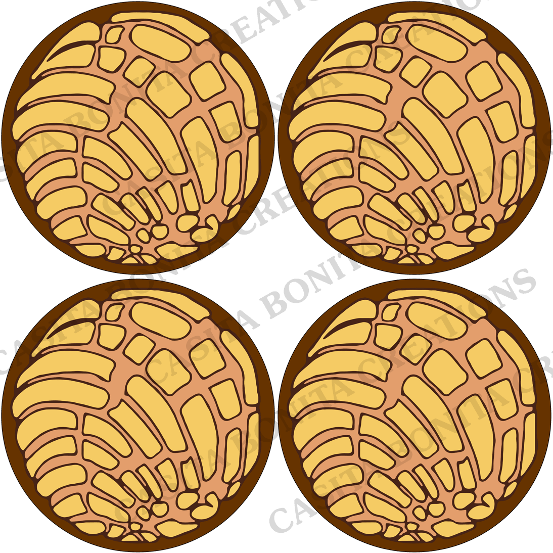 Conchas 4-Pack Fabric Coasters - Casita Bonita Creations