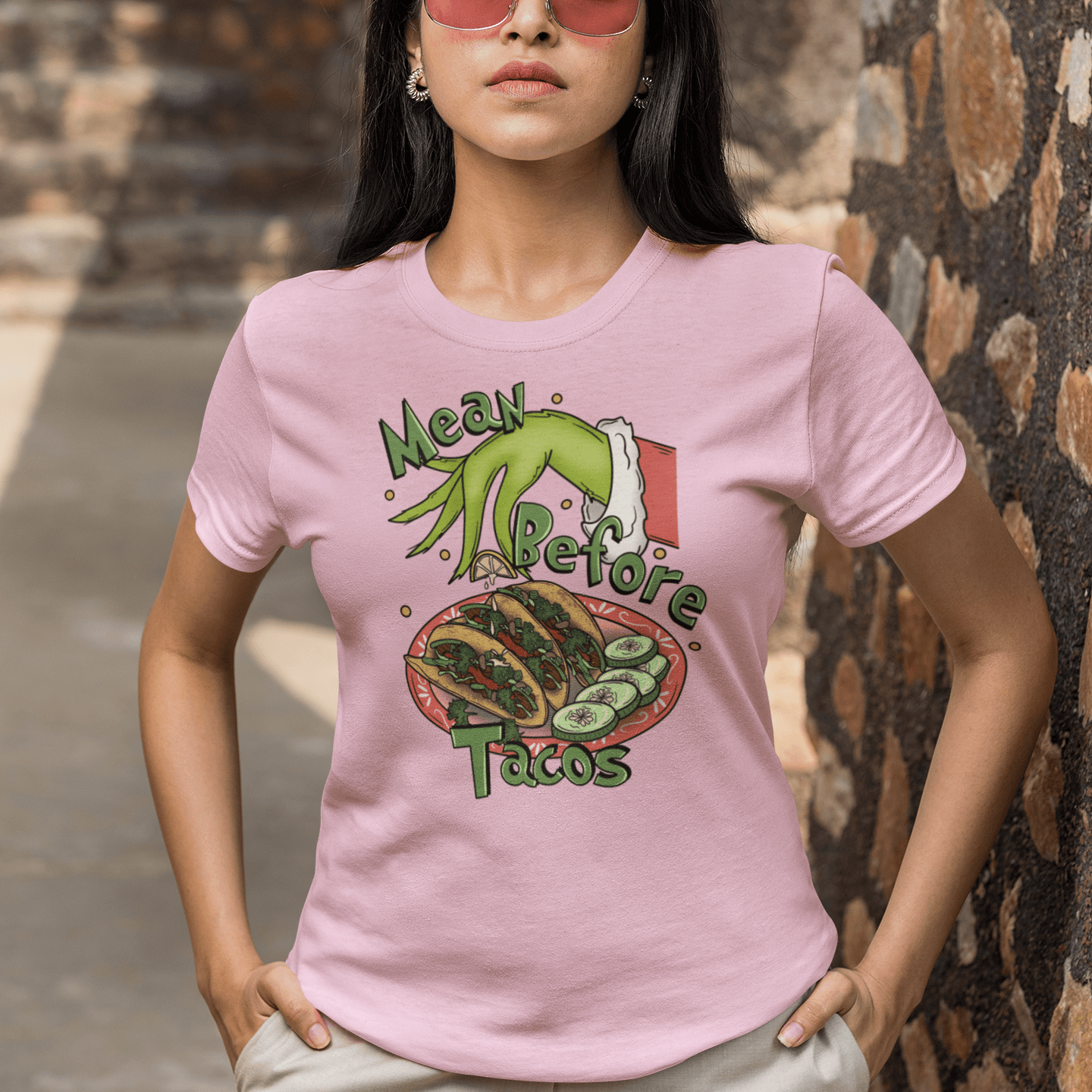 Mean Before Tacos T-Shirt - Casita Bonita Creations