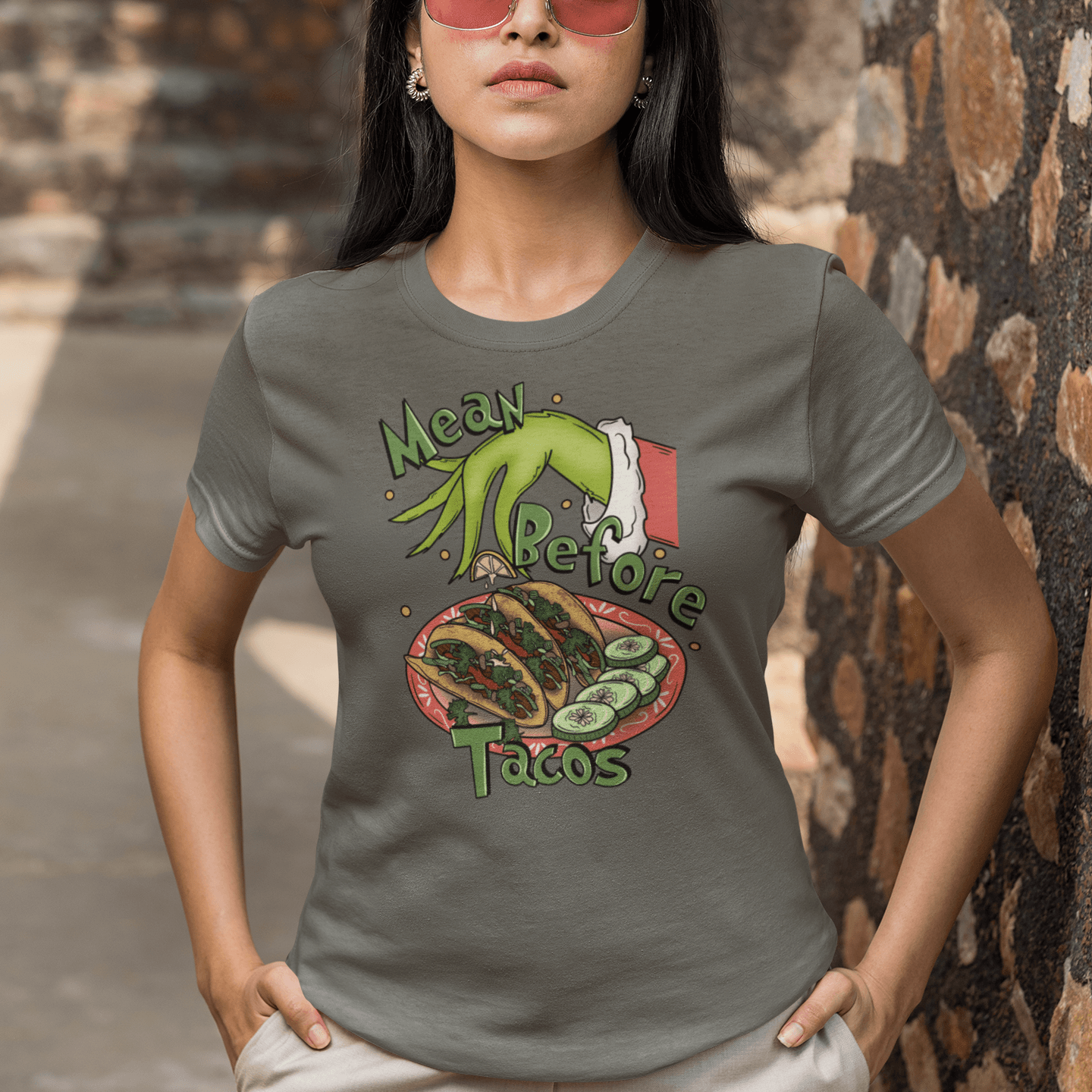 Mean Before Tacos T-Shirt - Casita Bonita Creations