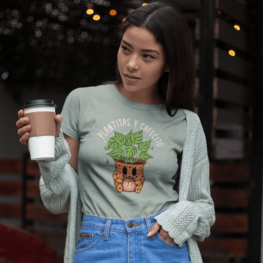 Plantitas Y Cafecito T-Shirt - Casita Bonita Creations