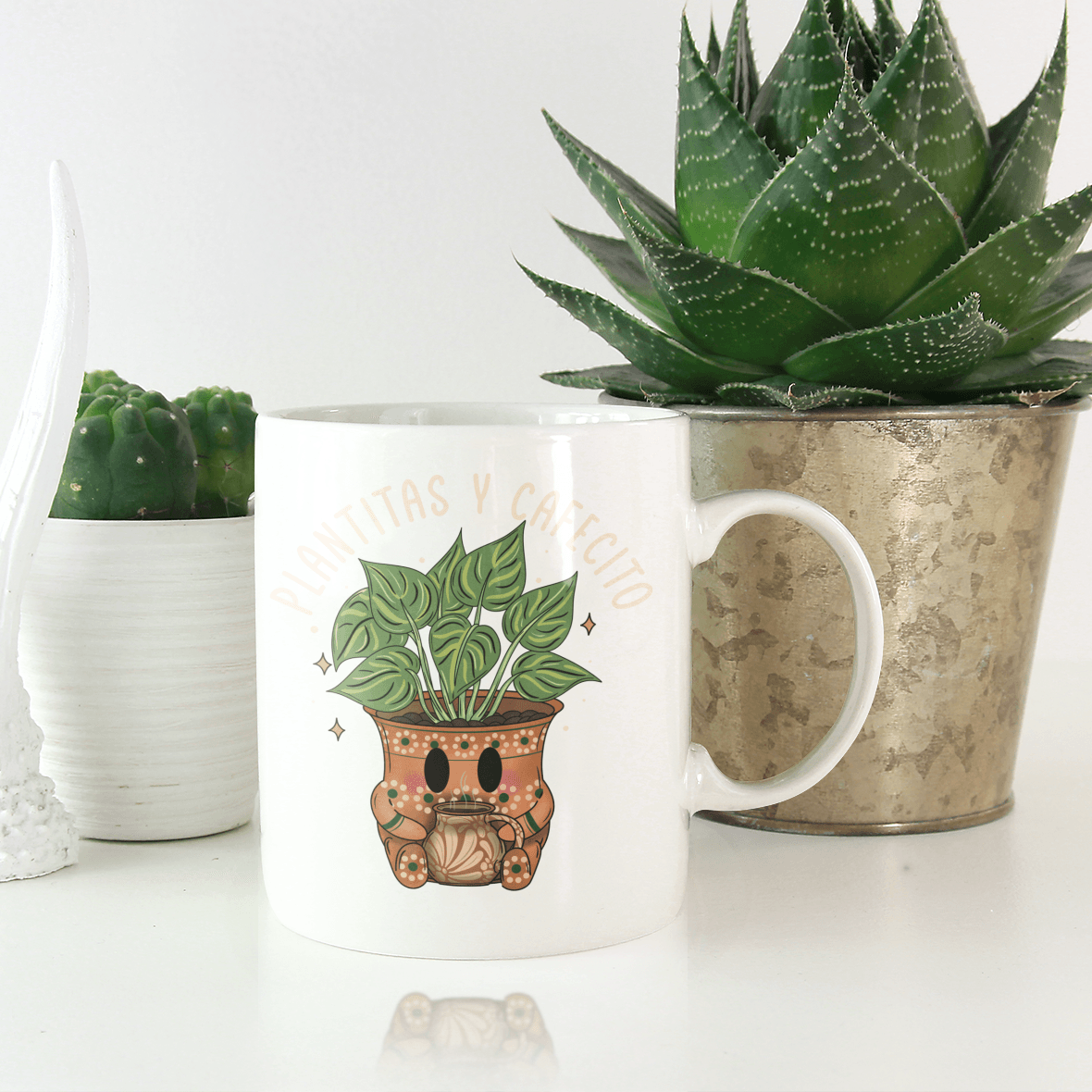 Plantitas Y Cafecito Ceramic Mug - Casita Bonita Creations